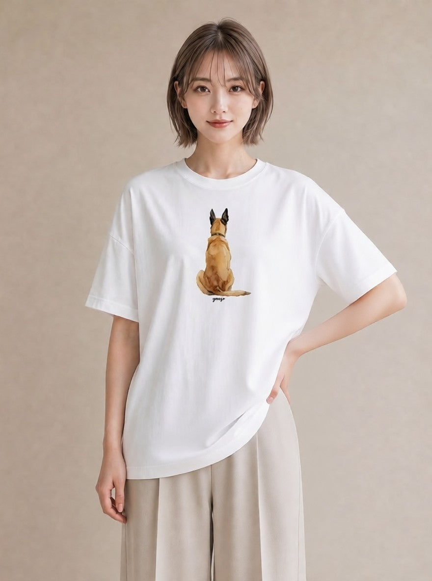 グラフィックTシャツ レディース アビシニアン 猫 ねこ イラスト きれいめ 帰省 ラフ 白T