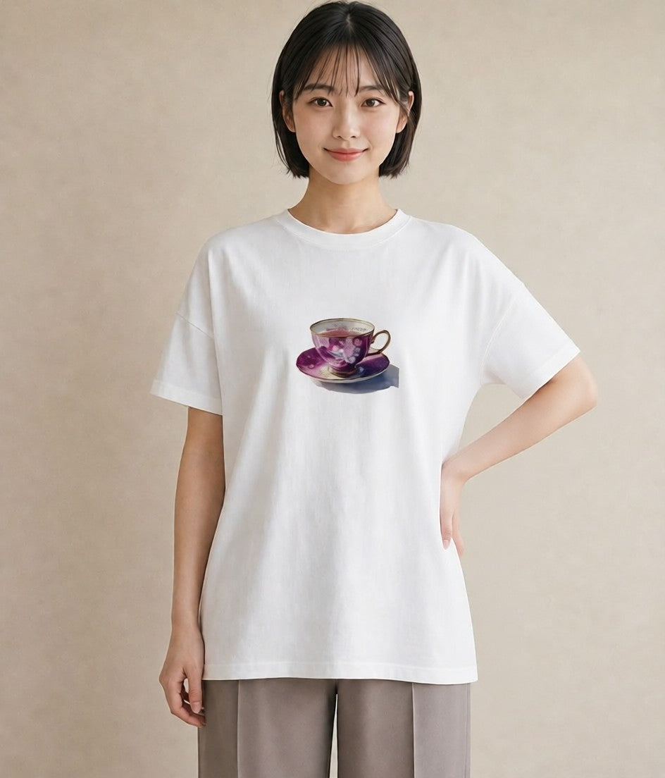 プリントTシャツ レディース 紅茶 食べ物 フード イラスト シック お揃い 親子 白T