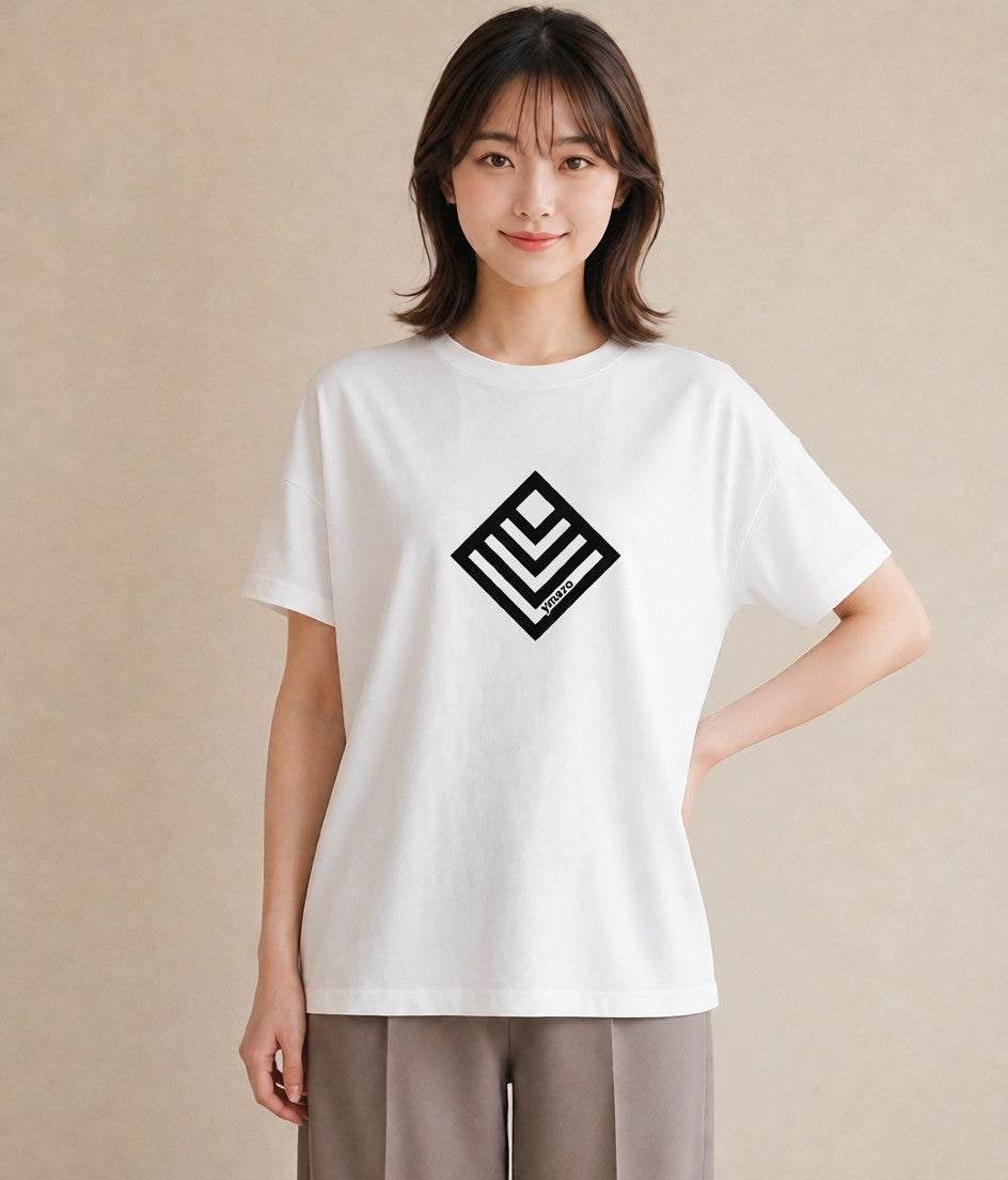 半袖Tシャツ レディース 手鏡 アンティーク レトロ ナチュラル イラスト 休日コーデ 送別ギフト 通勤 白T