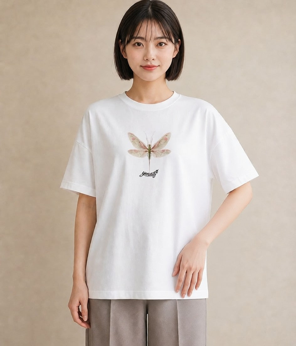 半袖Tシャツ レディース とんぼ 昆虫 虫 イラスト 旅行コーデ ギフト 母の日 白T