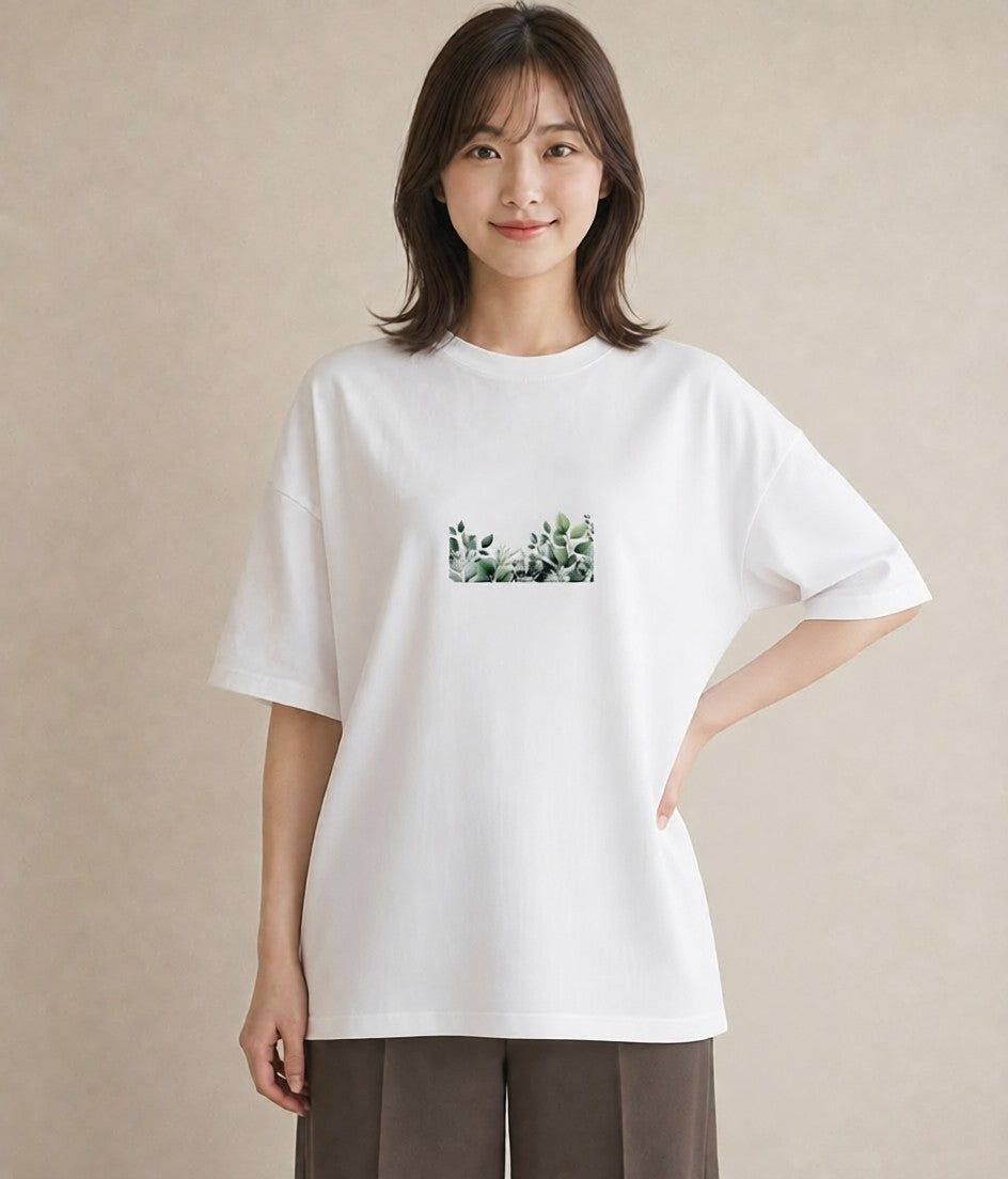 プリントTシャツ レディース ボタニカル 植物 イラスト きれいめ 親子 20代 白T