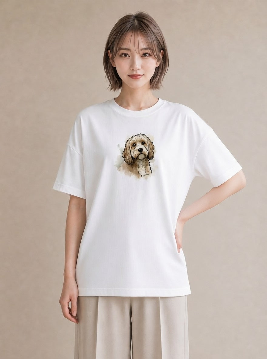 グラフィックTシャツ レディース 愛犬 犬 いぬ イラスト 個性的 親子 20代 白T