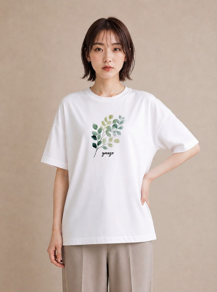 プリントTシャツ レディース つる 植物 ボタニカル イラスト 敬老の日 ホワイトデー 白T