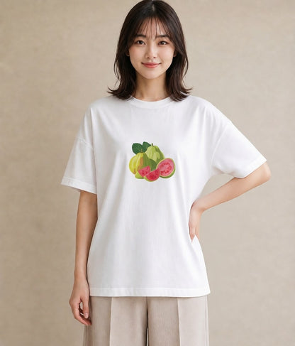 プリントTシャツ レディース メロン 食べ物 フード イラスト フェミニン 夏コーデ 通学 白T