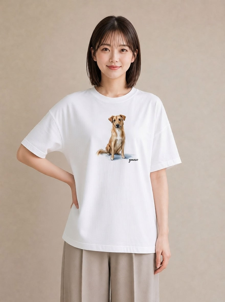 Tシャツ レディース 愛犬 犬 いぬ イラスト レトロ 女性 旅行用 白T