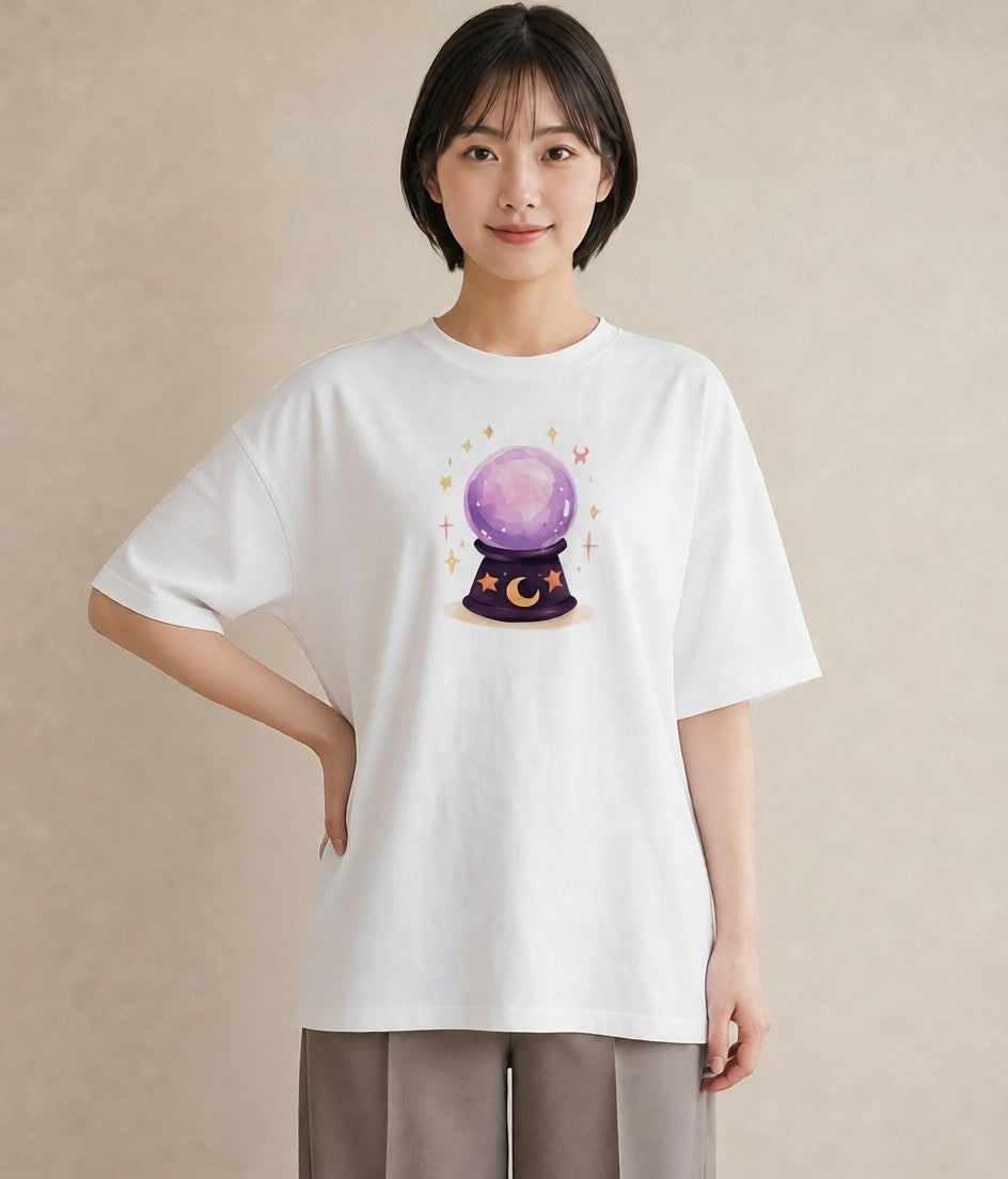 半袖Tシャツ レディース 天秤座 星空 宇宙 イラスト アート風 週末コーデ 敬老の日 白T