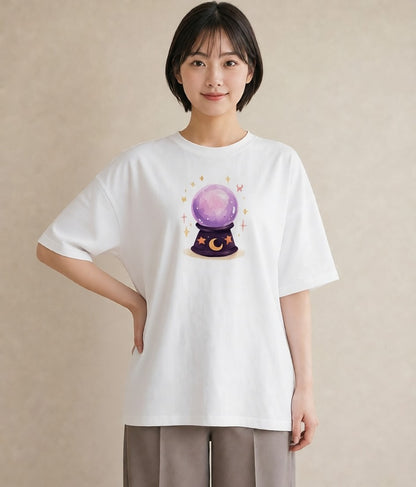 半袖Tシャツ レディース 天秤座 星空 宇宙 イラスト アート風 週末コーデ 敬老の日 白T