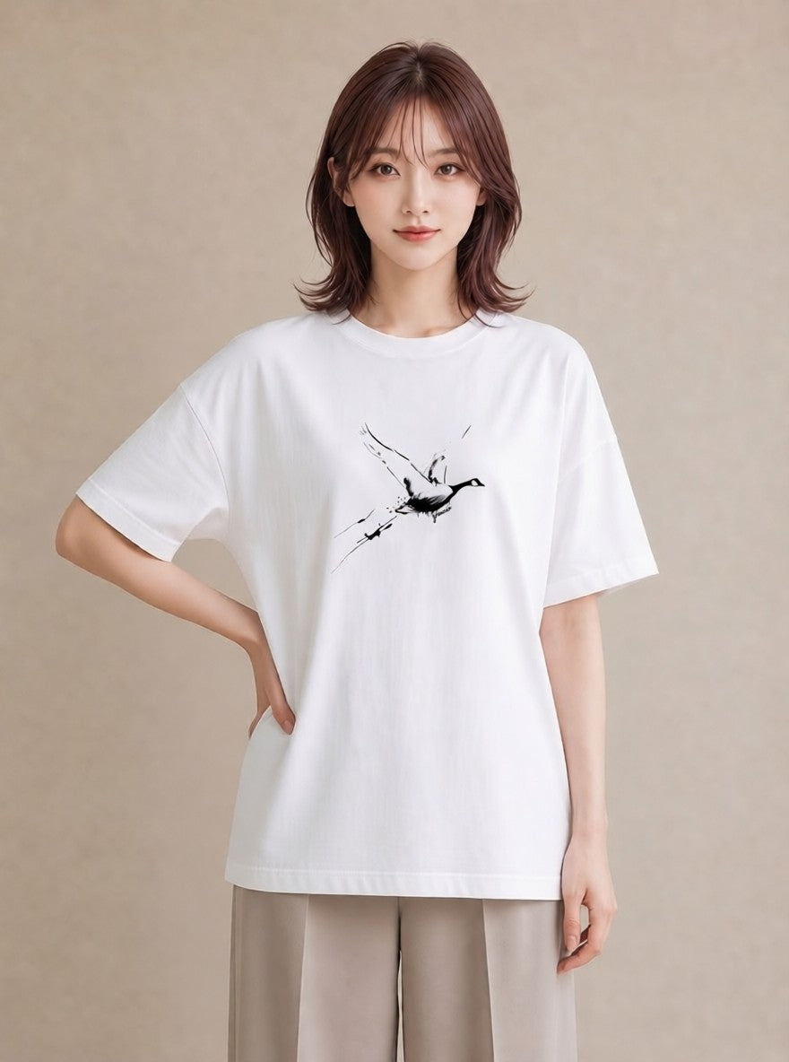 半袖Tシャツ レディース 折り鶴 折り紙 ナチュラル アンティーク イラスト ガーリー ホワイトデー 春服 白T