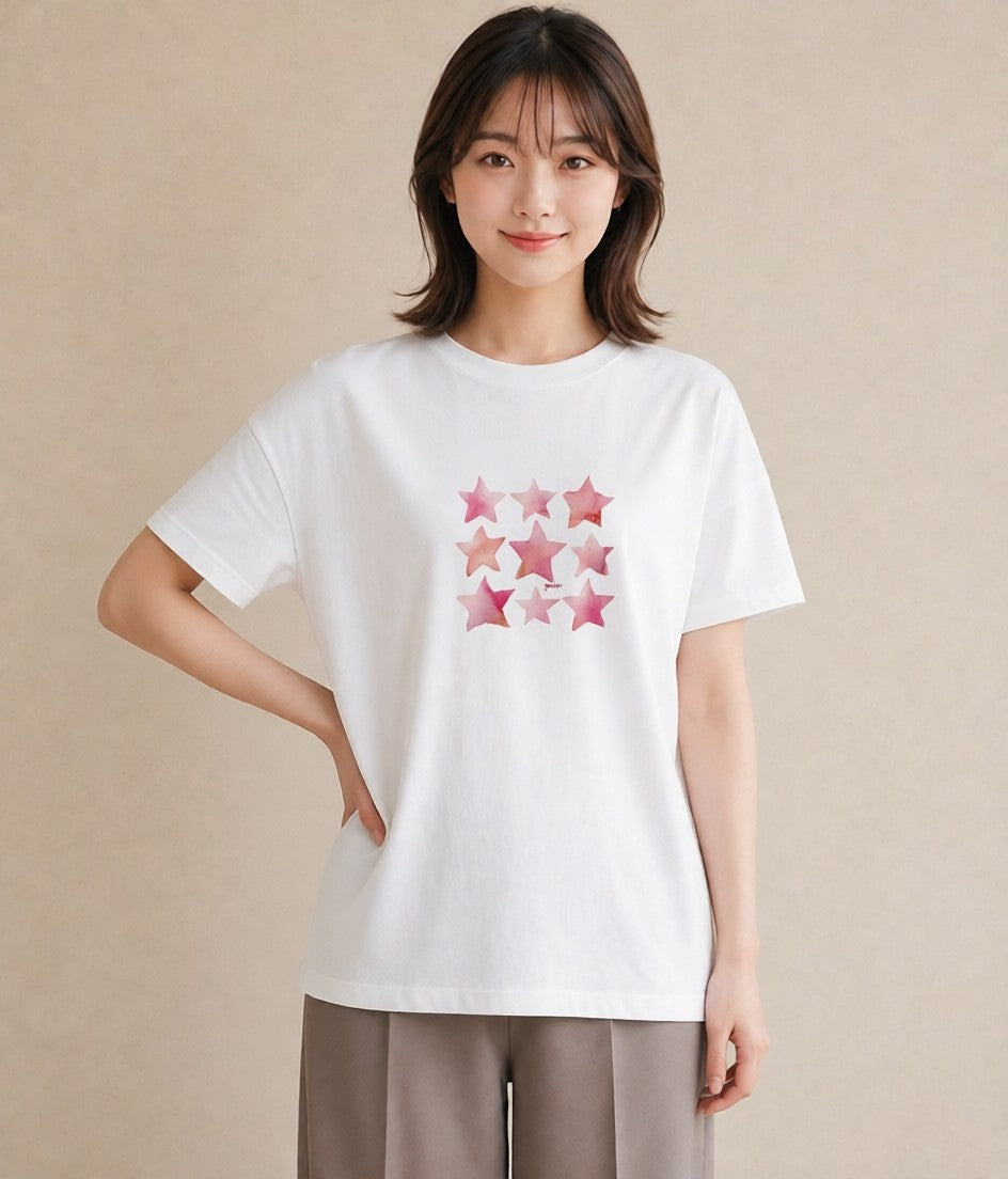 プリントTシャツ レディース 牡牛座 星空 宇宙 イラスト ラフ 母娘コーデ 自分用 白T