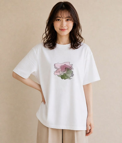 プリントTシャツ レディース わたあめ 食べ物 フード イラスト シンプル ミセス 春コーデ 白T