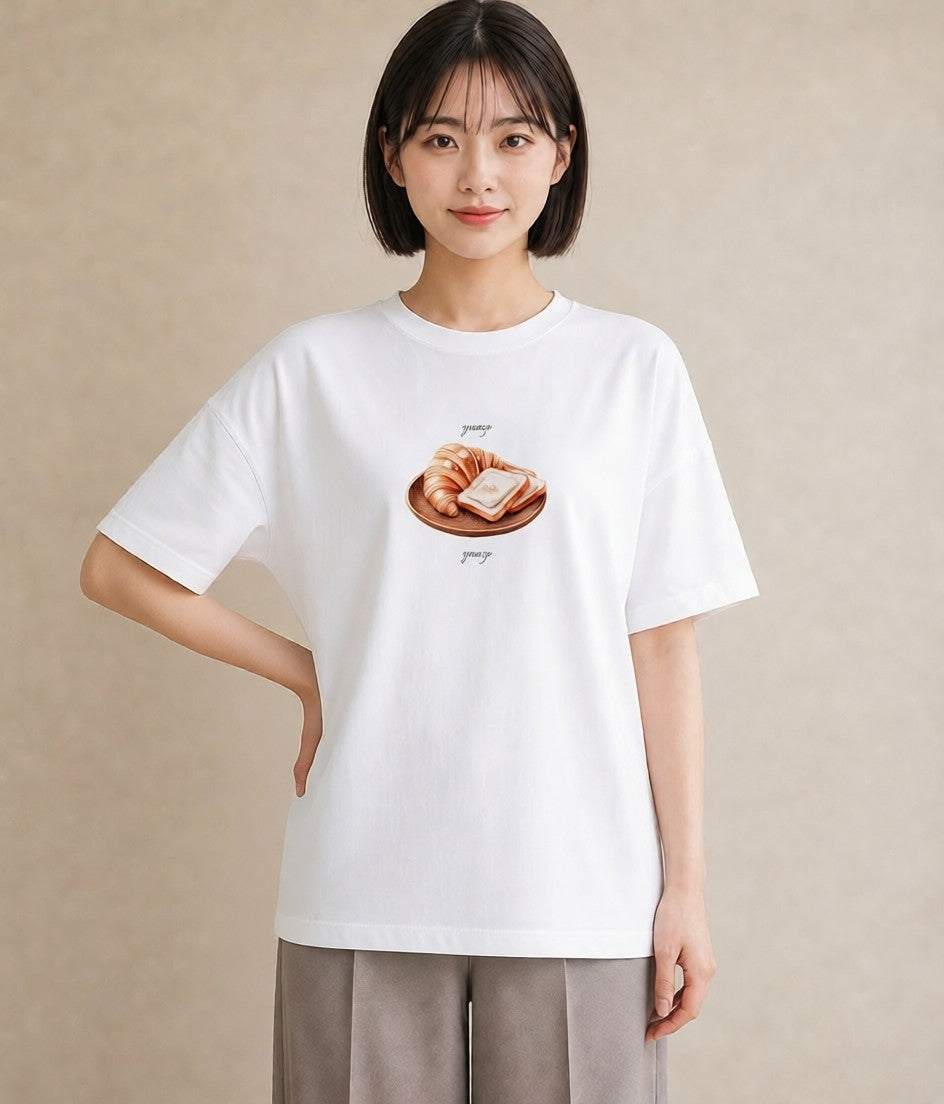 グラフィックTシャツ レディース たい焼き 食べ物 フード イラスト シンプル 秋コーデ おしゃれギフト 白T