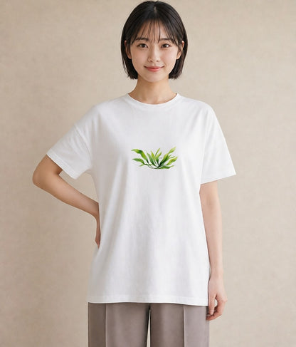 プリントTシャツ レディース 観葉植物 植物 ボタニカル イラスト 韓国風 ペアコーデ 秋コーデ 白T
