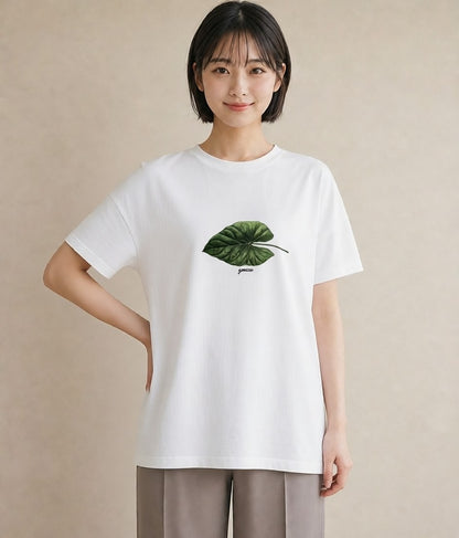 グラフィックTシャツ レディース 葉っぱ 植物 ボタニカル イラスト 個性的 おしゃれギフト 社会人 白T