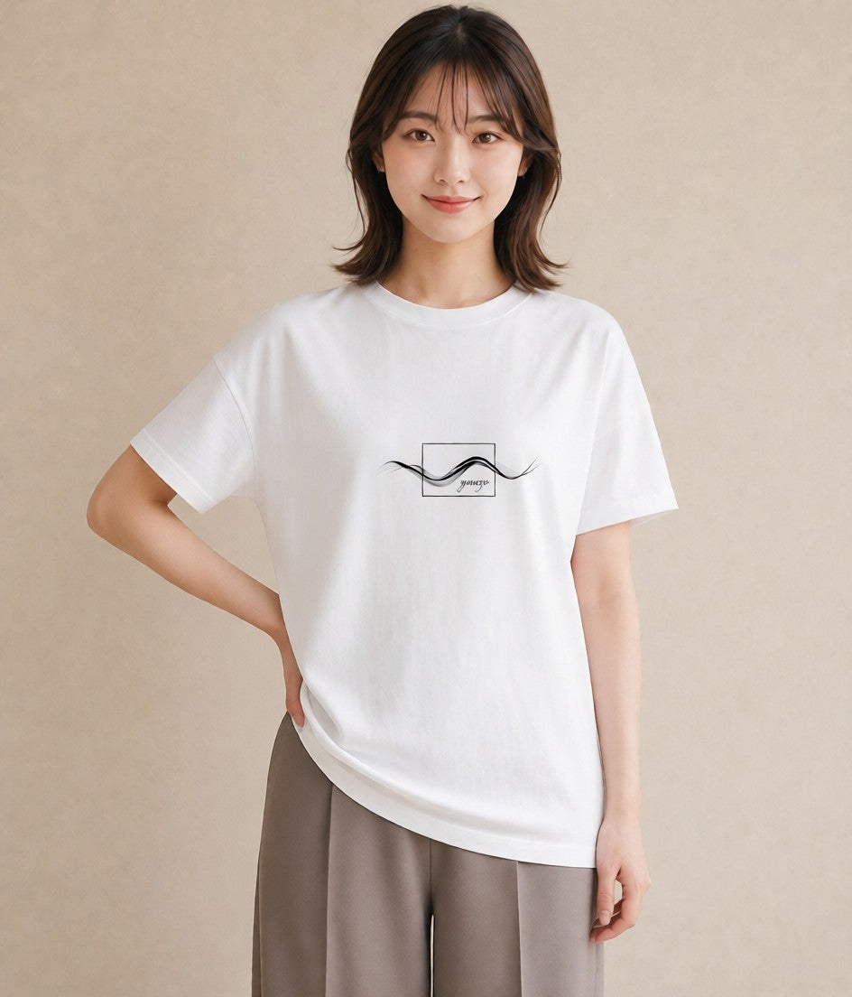 プリントTシャツ レディース 紙の船 水辺 ナチュラル アンティーク イラスト 線画 散歩 お出かけ 白T