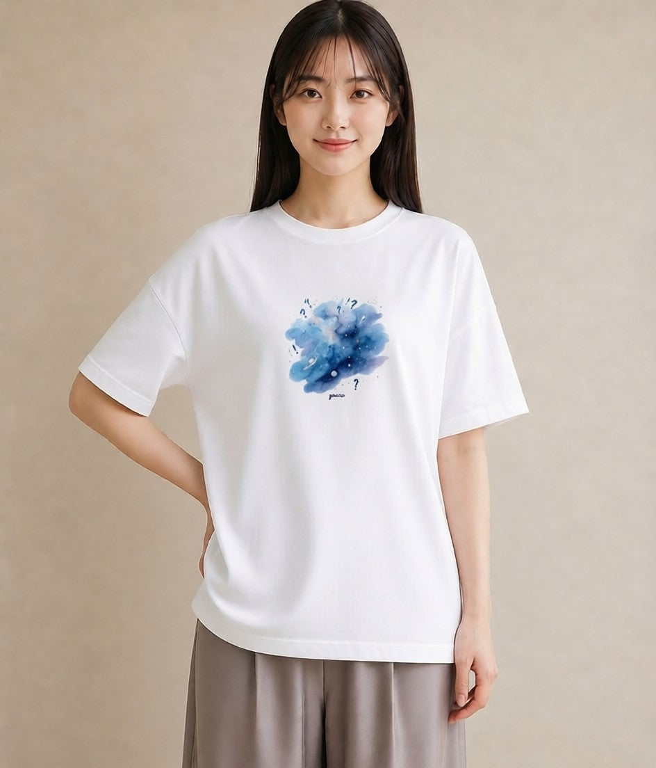 Tシャツ レディース 魚座 星空 宇宙 イラスト 抜け感 社会人 女性 白T