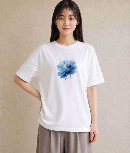 Tシャツ レディース 魚座 星空 宇宙 イラスト 抜け感 社会人 女性 白T