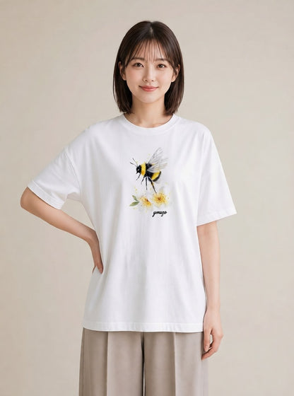 グラフィックTシャツ レディース ハニー 食べ物 フード イラスト 水彩風 女性 旅行用 白T