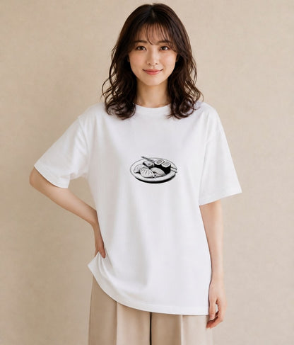 プリントTシャツ レディース お寿司 食べ物 フード イラスト 上品 休日 ペアコーデ 白T