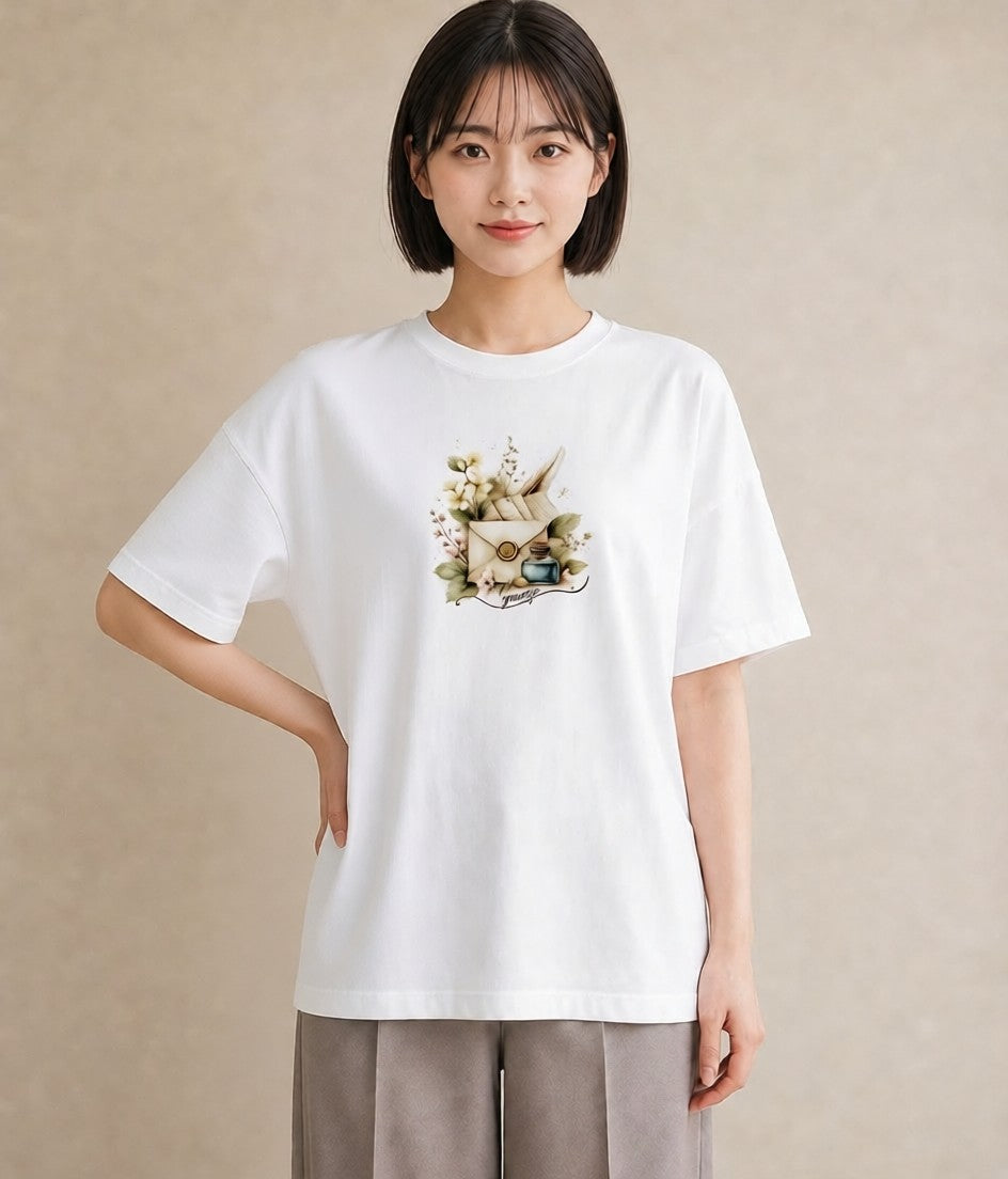 デザインTシャツ レディース 封蝋 手紙 アンティーク ナチュラル イラスト ゆるコーデ 親子 20代 白T