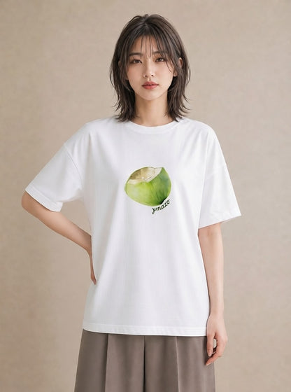 デザインTシャツ レディース おにぎり 食べ物 フード イラスト ヴィンテージ風 散歩 お出かけ 白T