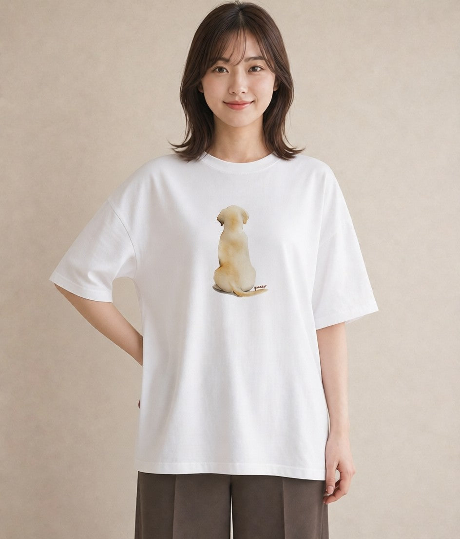 Tシャツ レディース ミックス犬 犬 いぬ イラスト ヴィンテージ風 旅行用 海 白T
