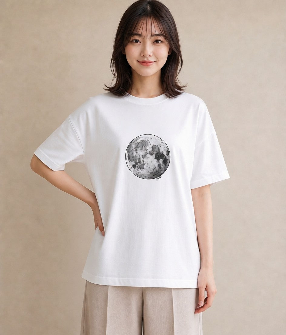 プリントTシャツ レディース 星空 宇宙 イラスト 淡色 社会人 女性 白T