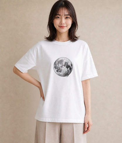 プリントTシャツ レディース 星空 宇宙 イラスト 淡色 社会人 女性 白T