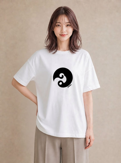 プリントTシャツ レディース 扇子 そよ風 ナチュラル アンティーク イラスト ユニーク カフェ服 クリスマス 白T