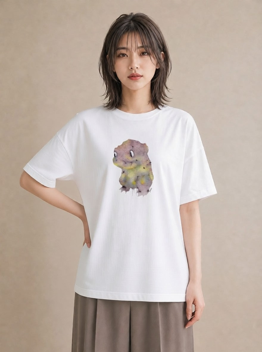 Tシャツ レディース ウーパールーパー ペット 動物 イラスト きれいめカジュアル カフェ服 クリスマス 白T