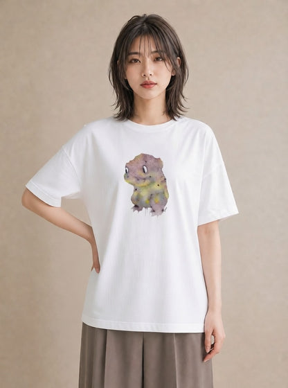 Tシャツ レディース ウーパールーパー ペット 動物 イラスト きれいめカジュアル カフェ服 クリスマス 白T