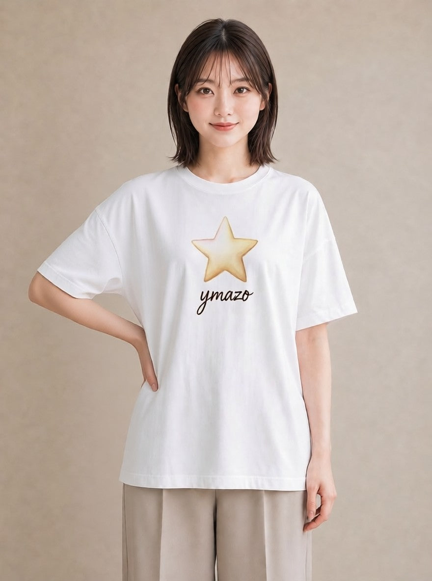 Tシャツ レディース スター 星空 宇宙 イラスト ゆるコーデ 母の日 ビーチ 白T