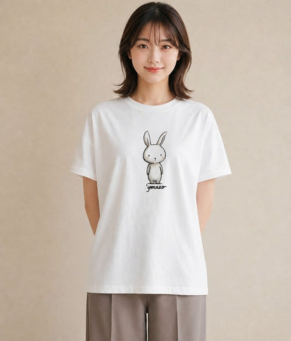 グラフィックTシャツ レディース うさちゃん ペット 動物 イラスト ユニーク 母娘コーデ 自分用 白T