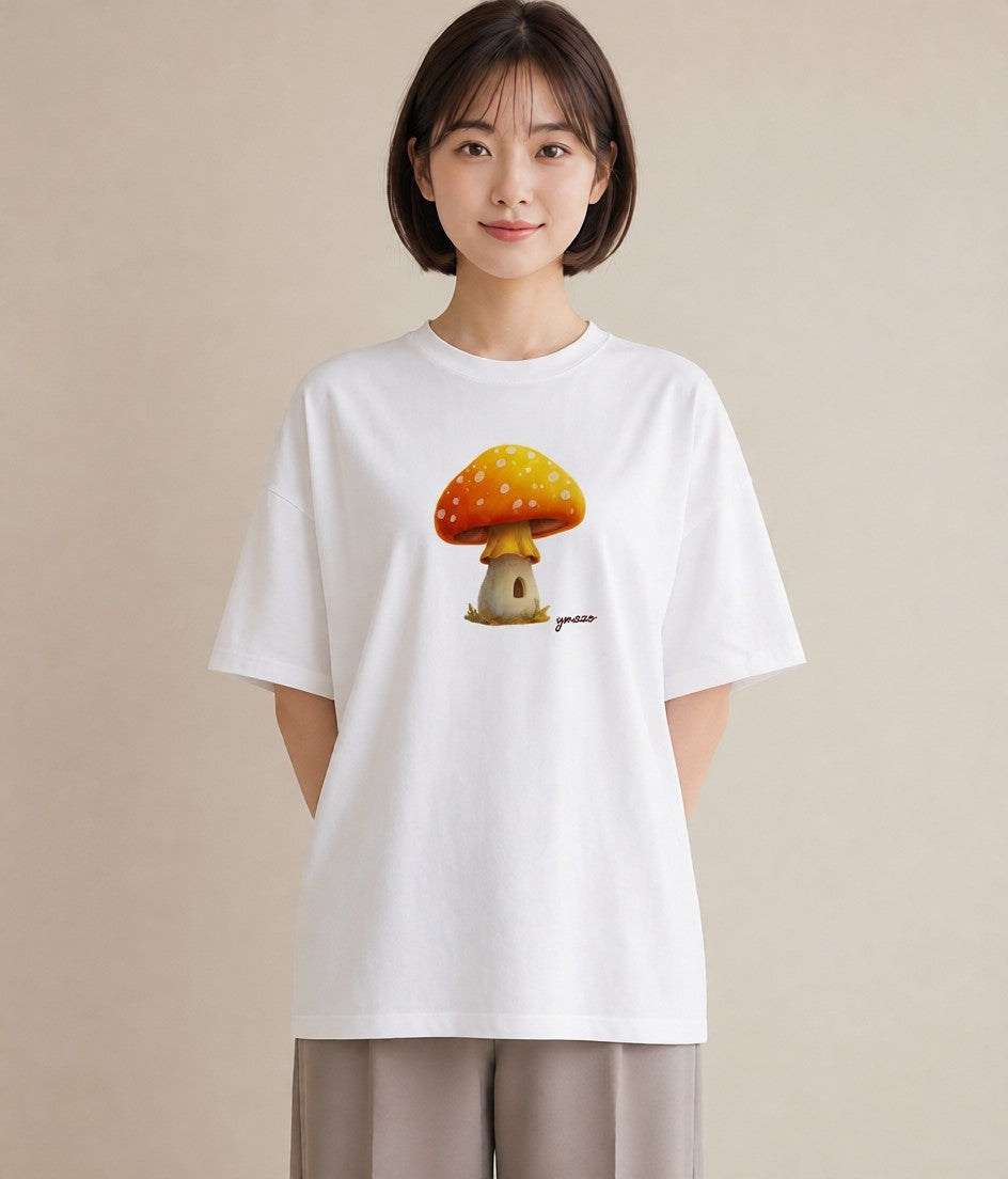 プリントTシャツ レディース きのこ 植物 ボタニカル イラスト クリスマス 旅行 白T