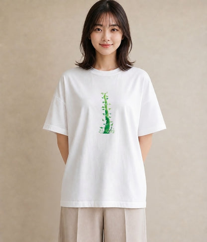 Tシャツ レディース 盆栽 植物 ボタニカル イラスト きれいめカジュアル 旅行用 海 白T