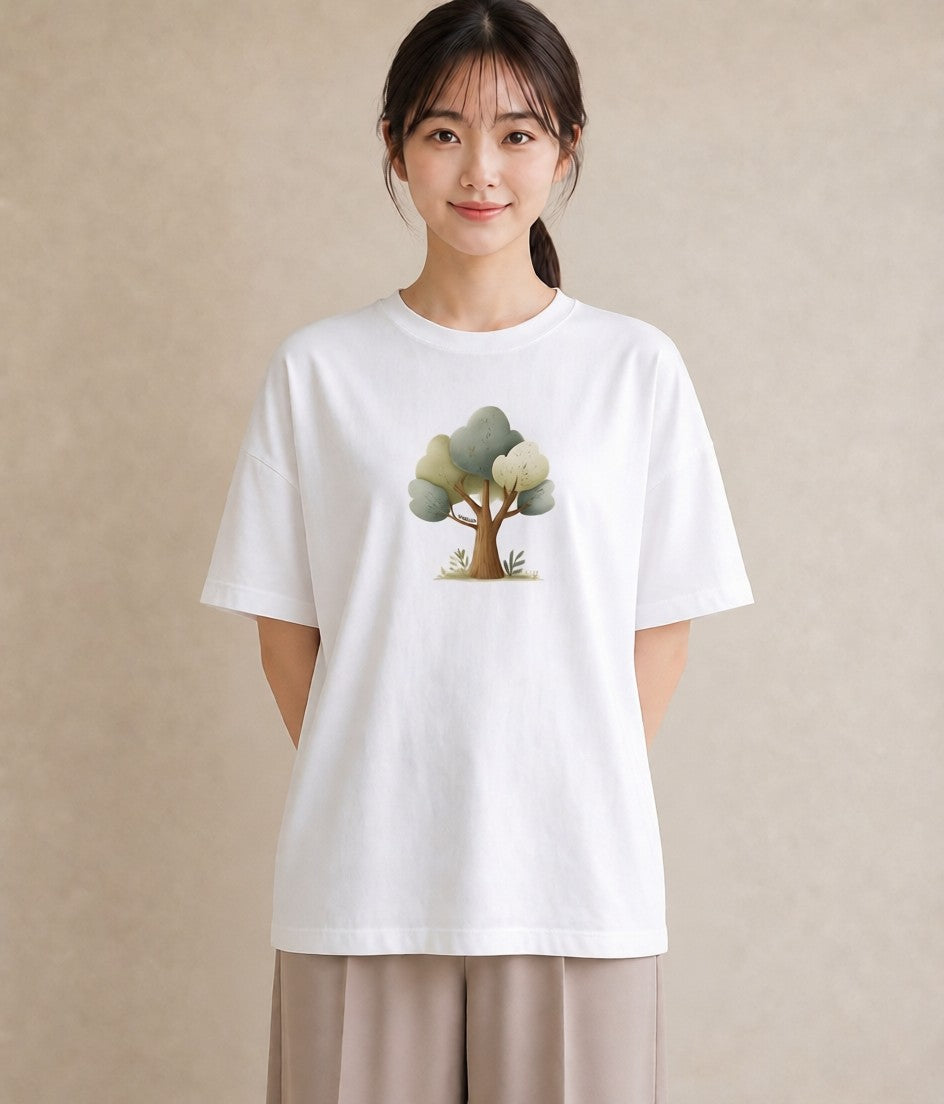 デザインTシャツ レディース 盆栽 植物 ボタニカル イラスト 普段使い 女性向けギフト 散歩 白T