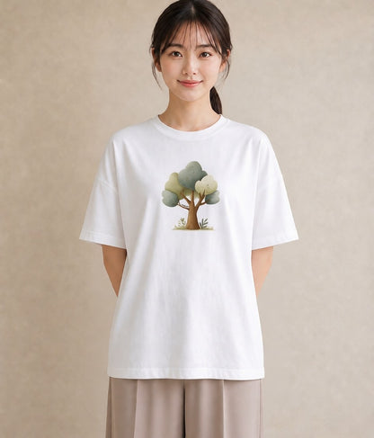 デザインTシャツ レディース 盆栽 植物 ボタニカル イラスト 普段使い 女性向けギフト 散歩 白T