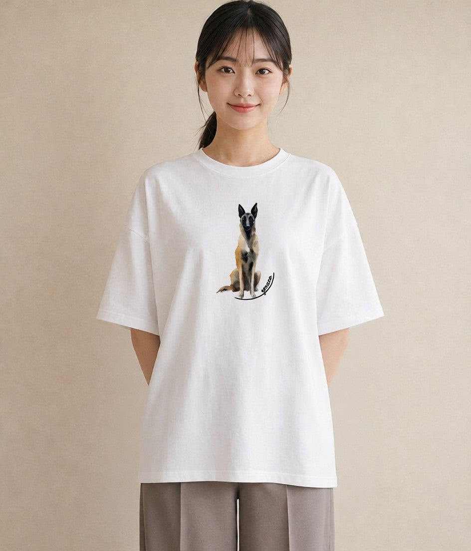 グラフィックTシャツ レディース ジャーマンシェパード 犬 いぬ イラスト カジュアル 旅行 母娘コーデ 白T