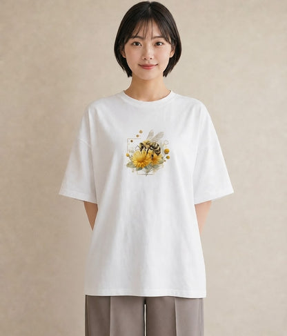 Tシャツ レディース ハニー 食べ物 フード イラスト フェミニン 母の日 ビーチ 白T