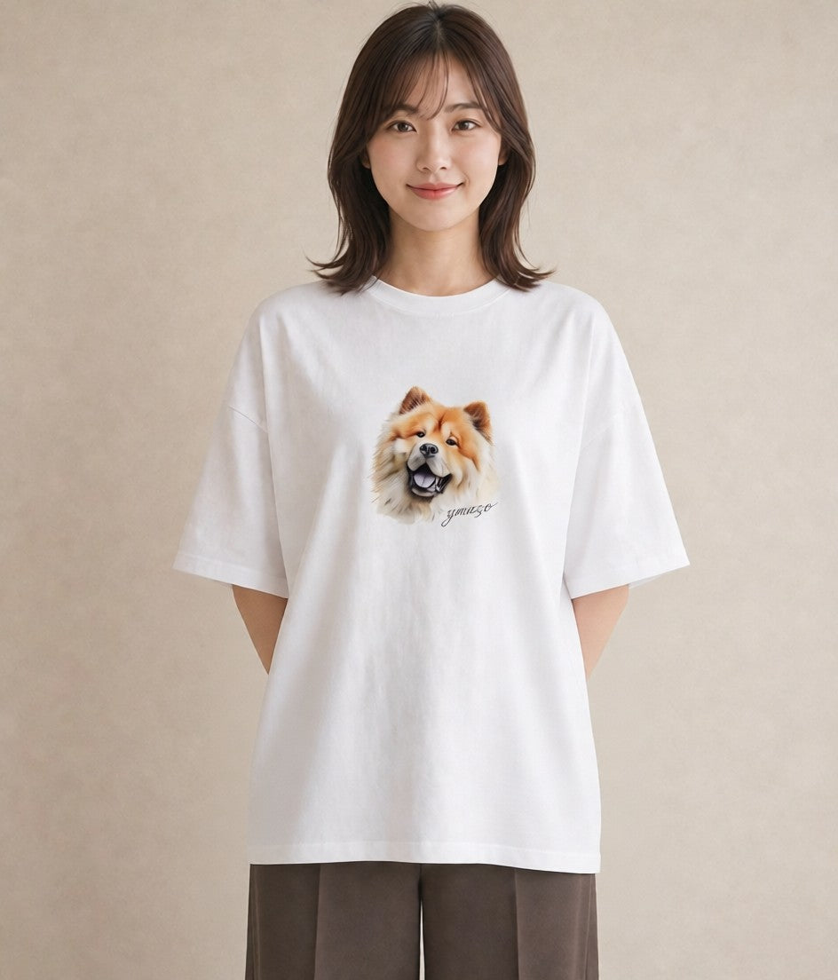 グラフィックTシャツ レディース 柴犬 しばいぬ 犬 いぬ イラスト シンプル ルームウェア ギフト 白T