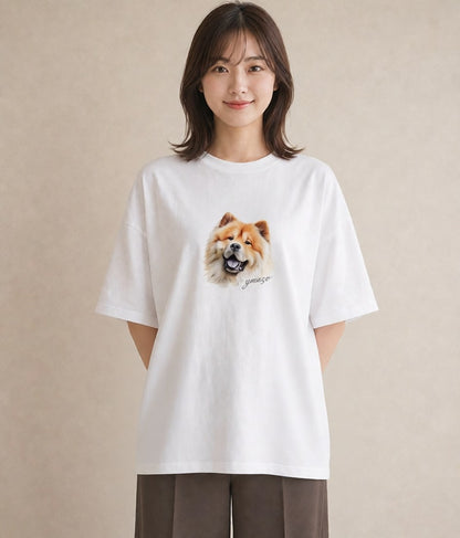 グラフィックTシャツ レディース 柴犬 しばいぬ 犬 いぬ イラスト シンプル ルームウェア ギフト 白T