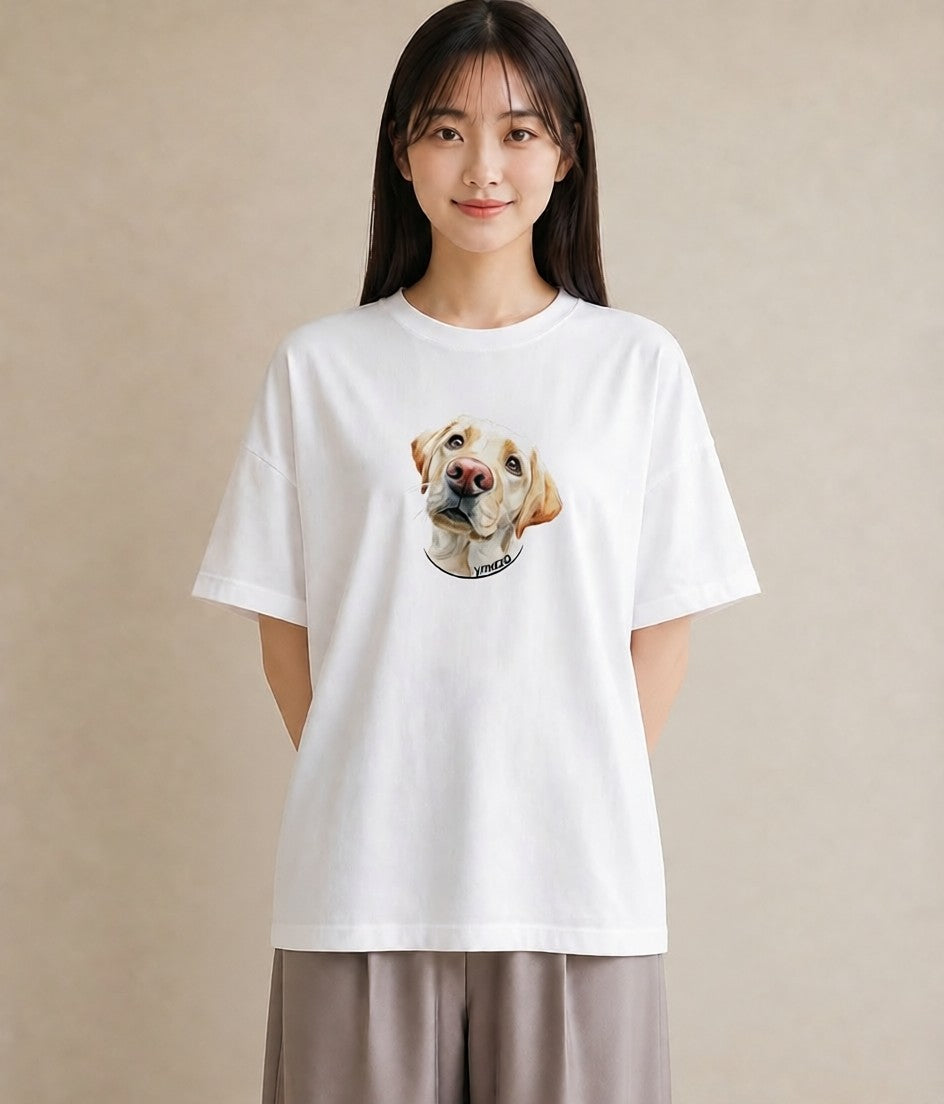 グラフィックTシャツ レディース 犬好き 犬 いぬ イラスト 手描き風 デイリーウェア 休日 白T