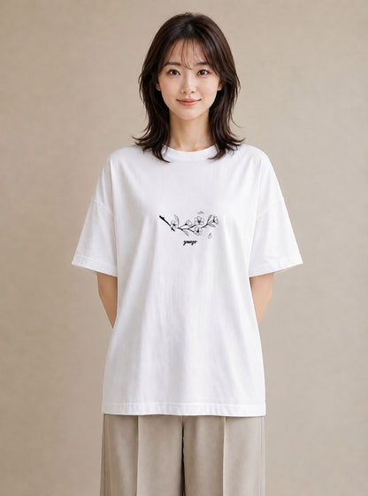 グラフィックTシャツ レディース 風鈴 ガラス 夏 ナチュラル アンティーク イラスト 韓国風 通学 誕生日プレゼント 白T