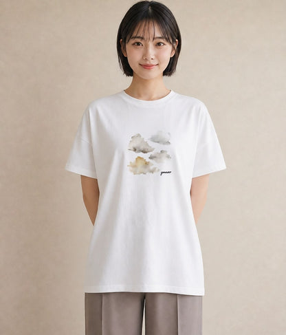 Tシャツ レディース 窓辺の雨 雨の日 窓 ナチュラル アンティーク イラスト きれいめ 女子会 お揃い 白T