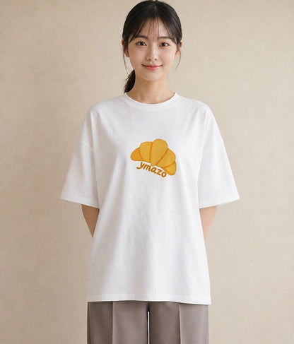 Tシャツ レディース パン ベーカリー イラスト ゆるコーデ 姉妹 送別ギフト 白T