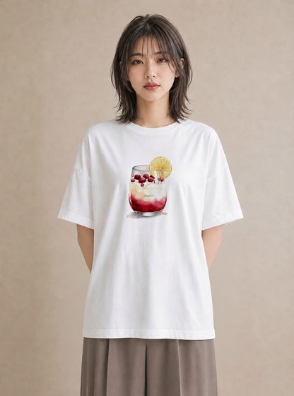 プリントTシャツ レディース クリームソーダ 食べ物 フード イラスト 淡色 カジュアルコーデ 買い物 白T