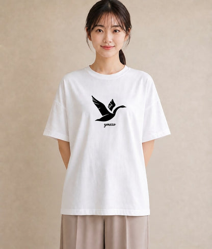 Tシャツ レディース 折り鶴 折り紙 ナチュラル アンティーク イラスト ポップ ルームウェア ギフト 白T