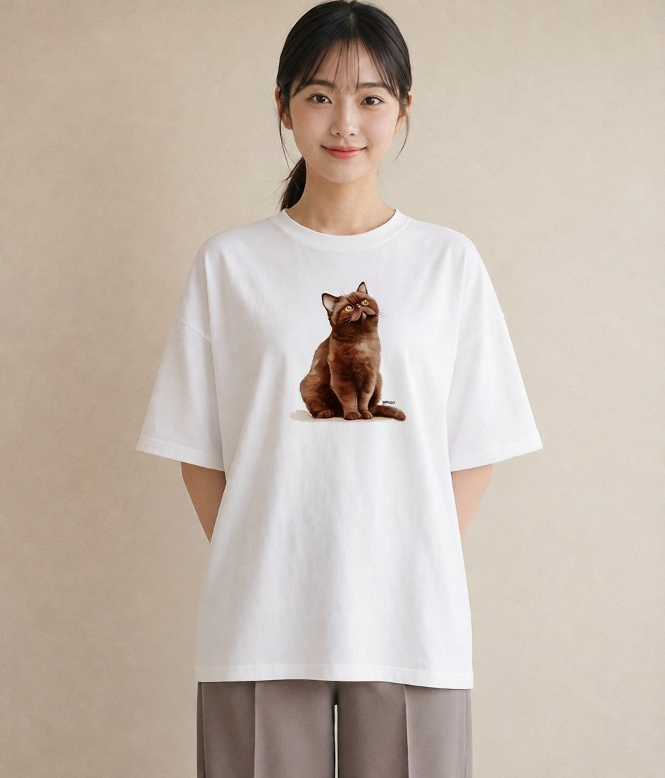 Tシャツ レディース ソマリ 猫 ねこ イラスト 線画 レイヤード 友達ギフト 白T