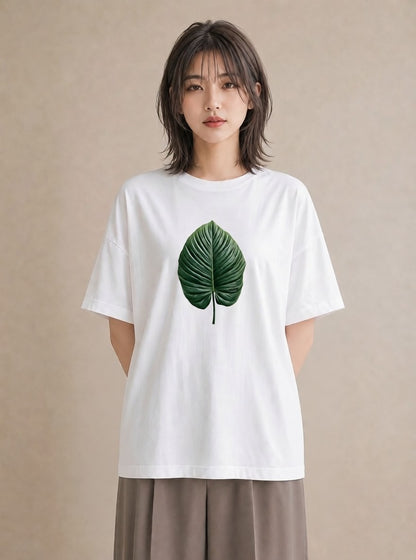 グラフィックTシャツ レディース モンステラ 植物 ボタニカル イラスト 手描き風 敬老の日 ホワイトデー 白T