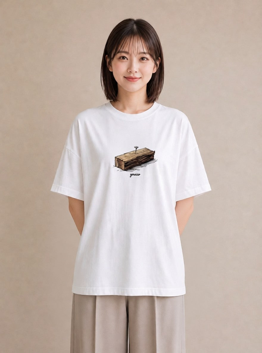 半袖Tシャツ レディース 桟橋 水辺 波止場 ナチュラル アンティーク イラスト 個性的 レイヤード 友達ギフト 白T