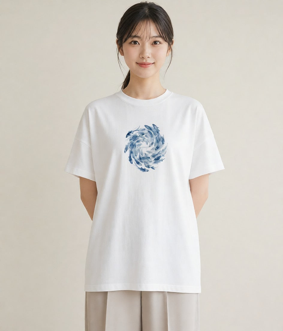 グラフィックTシャツ レディース 魚座 星空 宇宙 イラスト 可愛い 春服 ミセス 白T